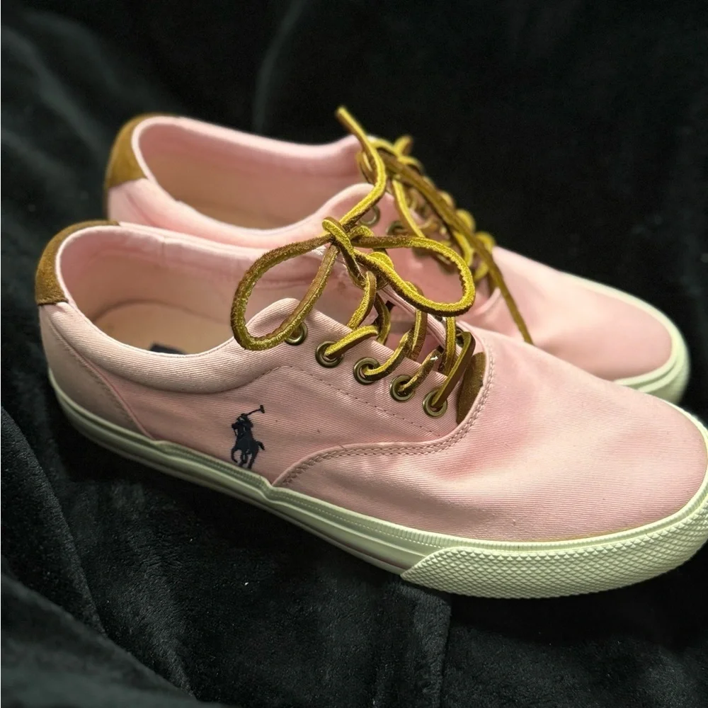 Polo by Ralph Lauren Pink and Brown Sneakers with Iconic Logo